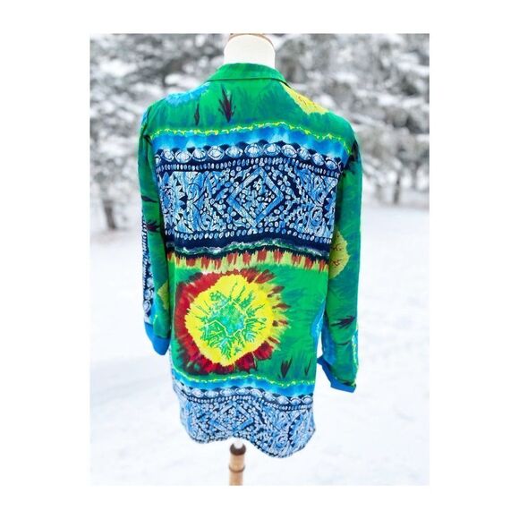 80s Platinum by Dorothy Schoelen Pop Art Chiffon Jacket Blazer Mixed Print Neon - Picture 8 of 13